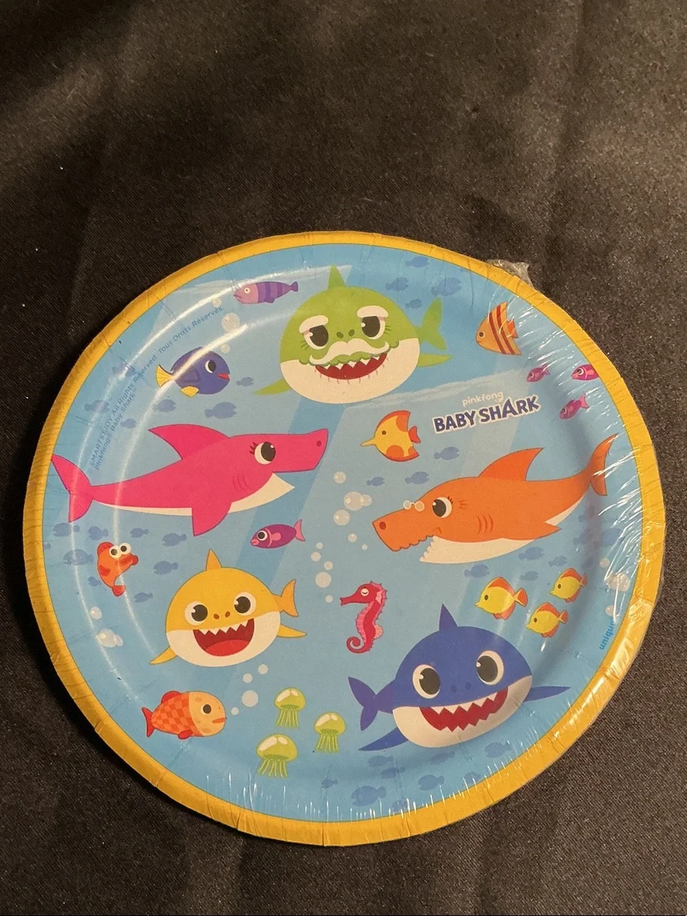 NWT Baby Shark Disposable Party Plates - Blue/Yellow - Set of 2 (16 count)